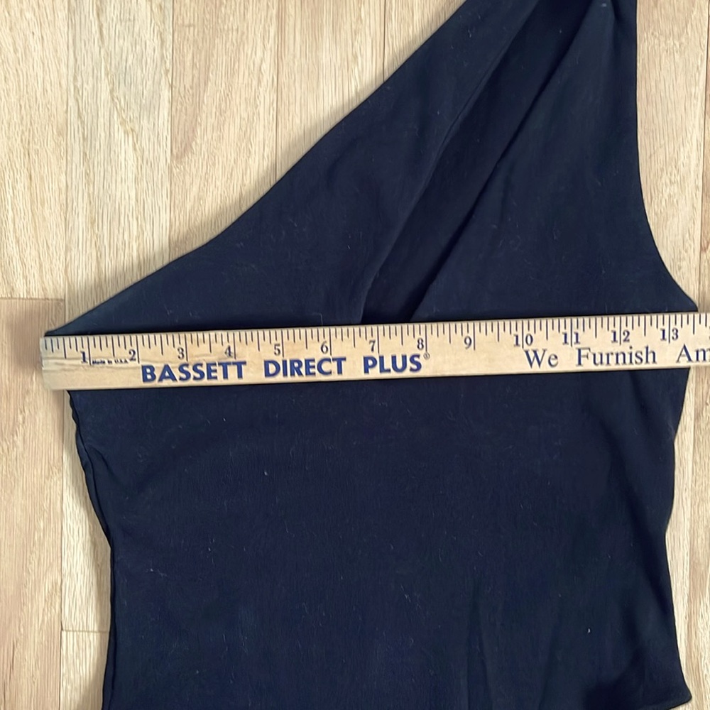 Zara Black Asymmetric One-Shoulder Bodysuit - Picture 9 of 11